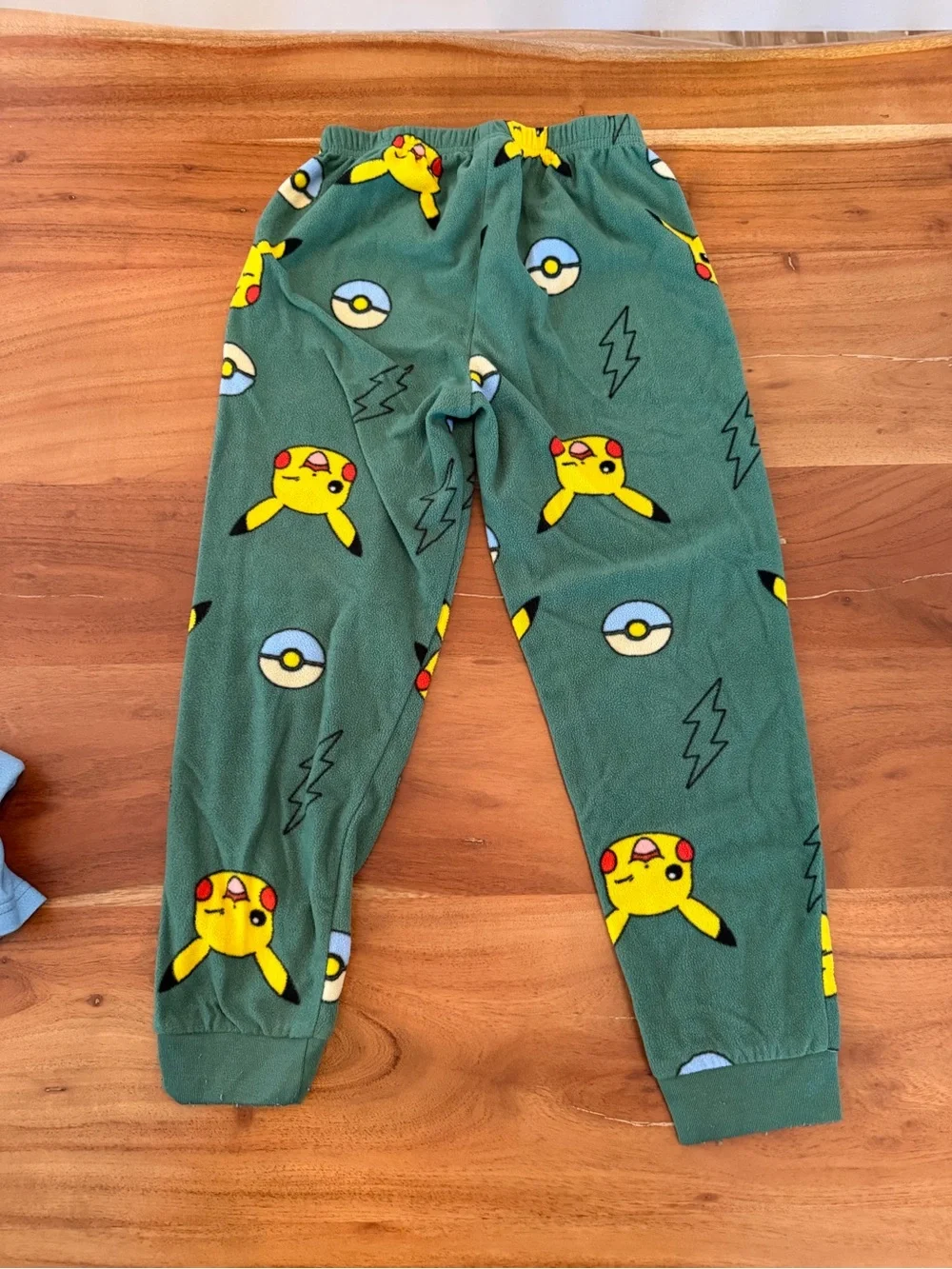 Pokemon Kids Pajama Set - Light Blue & Green with Pikachu